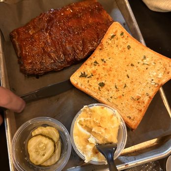 Copper Hill BBQ - The spare rib kids meal (minus the toast but it's only $1.25) - Barbeque Near Me - Valencia, California