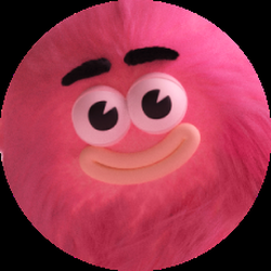 smarterGerman - a friendly pink and hairy monster smiling at you