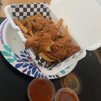 Dulce Canella - Fries and Chicken Strips with Mango Habanero sauce - Ice Cream & Frozen Yogurt Near Me - Norwalk, California Dulce Canella - Fries and Chicken Strips with Mango Habanero sauce - Ice Cream & Frozen Yogurt Near Me - Norwalk, California