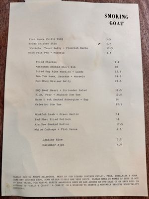 Menu photo 6 Smoking Goat London, XGL