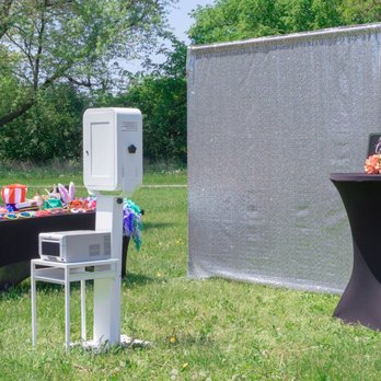 ACE Chicago Events - Open air Photo Booth with silver backdrop. - DJs Near Me