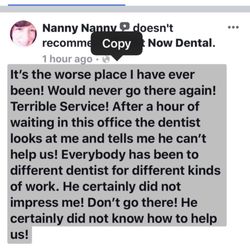 Bright Now! Dental & Orthodontics - Example of terrible service!