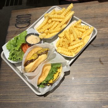 Shake Shack I-Drive - Shack Burgers and Fries (veggies on the side for one of the burgers, no it's not a salad) - Ice Cream & Frozen Yogurt Near Me - Orlando, Florida Shake Shack I-Drive - Shack Burgers and Fries (veggies on the side for one of the burgers, no it's not a salad) - Ice Cream & Frozen Yogurt Near Me - Orlando, Florida