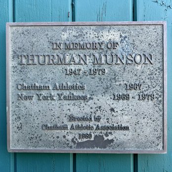 Chatham Angler's - Cape Cod Baseball League - Plaque of the late great Captain of the Yankees - Amateur Sports Teams Near Me - Chatham, Massachusetts