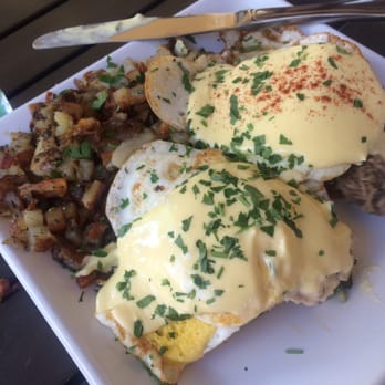 Anuenue Cafe - Eggs Benedict- yum! One of each type on the menu. - Cafes Near Me - Koloa, Hawaii