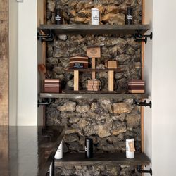 The Copper Train - Merch includes some local artisan's woodworking + cool shelving!