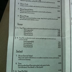 Chilies Thai Cuisine - Menu page 1
