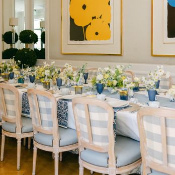 Lovesome Blossoms - Floral tablescape for "Something Blue" bridal shower - Floral Designers Near Me Lovesome Blossoms - Floral tablescape for "Something Blue" bridal shower - Floral Designers Near Me