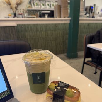 Tadaima - Marina - Matcha Latte w/ Pistachio Cream 7.75/iced & MUSUBI Unagi, Avocado, Spam & Egg - Cafes Near Me - San Francisco, California Tadaima - Marina - Matcha Latte w/ Pistachio Cream 7.75/iced & MUSUBI Unagi, Avocado, Spam & Egg - Cafes Near Me - San Francisco, California