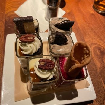 Seasons 52 - Deserts, cookies and cream, raspberry chocolate cannoli, caramel chocolate cheesecake, s'more - New American Near Me - Columbia, Maryland Seasons 52 - Deserts, cookies and cream, raspberry chocolate cannoli, caramel chocolate cheesecake, s'more - New American Near Me - Columbia, Maryland