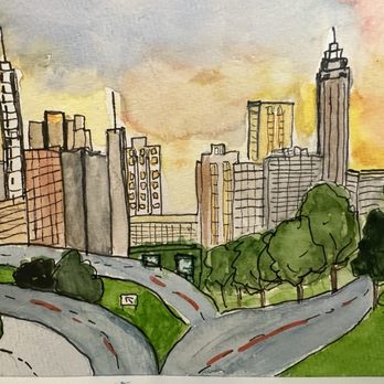 Urban Oasis Bed and Breakfast - This is a watercolor that I recently painted of the Atlanta skyline! - Bed & Breakfast Near Me - Atlanta, Georgia Urban Oasis Bed and Breakfast - This is a watercolor that I recently painted of the Atlanta skyline! - Bed & Breakfast Near Me - Atlanta, Georgia