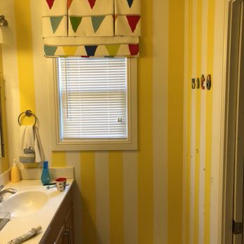 The Beach Painter - This is a bathroom for young boys done in painted stripes. Fun job and well liked by the kids and their parents. - Painters Near Me The Beach Painter - This is a bathroom for young boys done in painted stripes. Fun job and well liked by the kids and their parents. - Painters Near Me