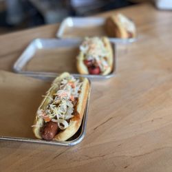 Hot dogs all the way (red and beef)