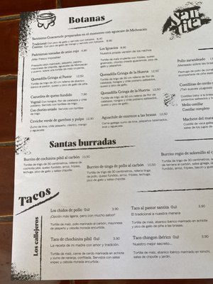 Menu photo 3 Santita Madrid, M
