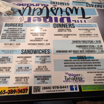The Diner At Twisters - the menu - American Near Me - Knoxville, Tennessee The Diner At Twisters - the menu - American Near Me - Knoxville, Tennessee