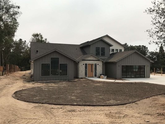Gutters and downspouts installed. - New construction project with gutters and downspouts completed within two days. We take our projects serious and complete the projects on time.