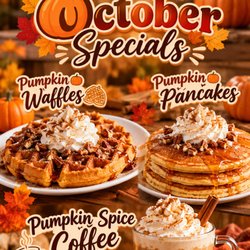 Scarlet 158 Restaurant - Fall flavors are here! Enjoy our Pumpkin Waffles, Pumpkin Pancakes & Pumpkin Spice Coffee at Scarlet 158!