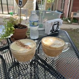 Pecan pie latte (left) trio latte (right)