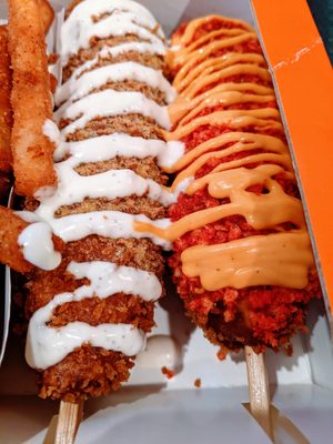 Two Hands Corn Dogs by null