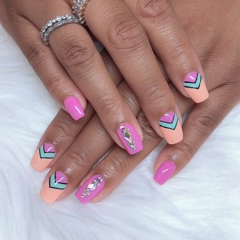 Mai Nail Bar - Gel manicure with design and crystals - Nail Salons Near Me - Pasadena, California