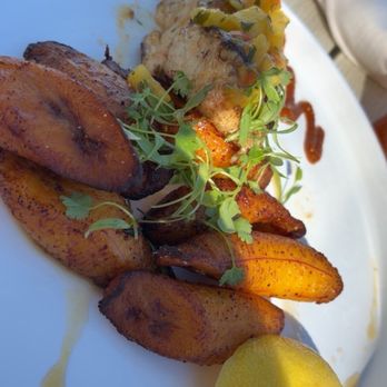 Breeze Ocean Kitchen - Seabass with plantain - New American Near Me - Manalapan, Florida Breeze Ocean Kitchen - Seabass with plantain - New American Near Me - Manalapan, Florida