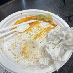 Remnants of my al pastor tacos! So good. I meant to take a photo before, but I ate it too fast LOL