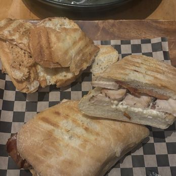 Camp 4  - Chicken and Bacon Panini with Lemon Rosemary Mayo and Tomato - Wine Bars Near Me - Modesto, California