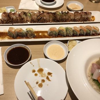 Sushi Enya - Pasadena - Albacore fried onion top Lemon roll bottom - Sushi Bars Near Me - Pasadena, California