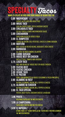 Menu photo 2 El Taco Stone Oak San Antonio, TX