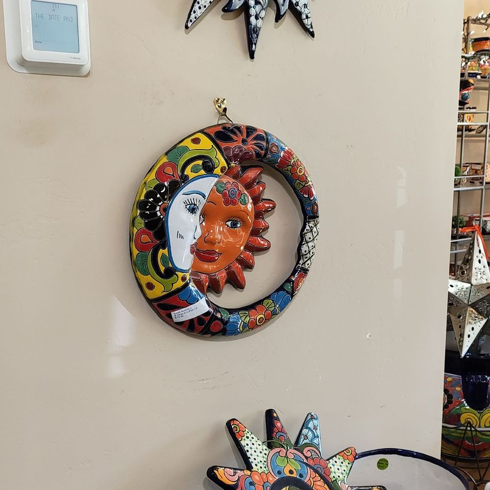 Painted Mexican Pottery Sitting Cat Bank 10\, image size:1000x1000