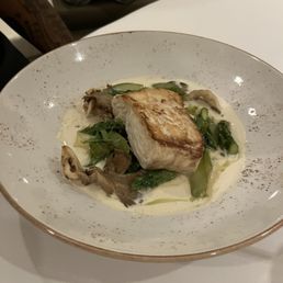 Halibut with celery root and Shitake Mushroom cream ...very good