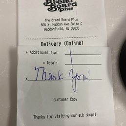 It's the little things like a handwritten note of thanks on your delivery receipt! It's the little things like a handwritten note of thanks on your delivery receipt!