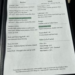 Pine Valley Golf Course - Menu March 2025