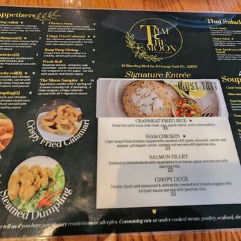 Ra-Moon - Love a menu with pictures - Thai Near Me - Orange Park, Florida