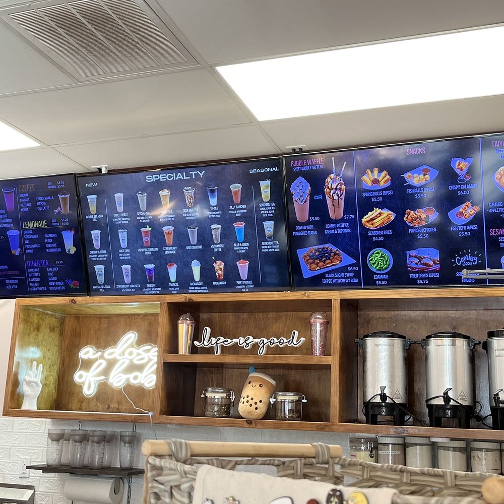 Ice Valley Cafe - menus on the wall - Bubble Tea Near Me - Houston, Texas