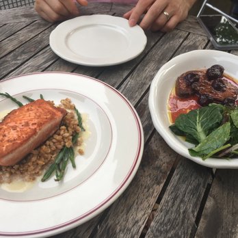 Restaurant Marché - Fois Pleasant View Foie Gras , Pan - seared and salmon ( from the tasting menu) - French Near Me - Bainbridge Island, Washington