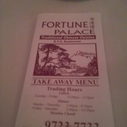 Fortune Palace - Menu for takeaway