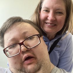 Naturally You - A picture with a regular client my mom.