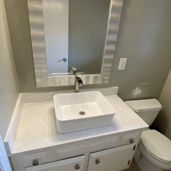 Chestnut Coatings - Finished product at guest bathroom. - Kitchen & Bath Near Me Chestnut Coatings - Finished product at guest bathroom. - Kitchen & Bath Near Me