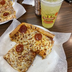 Best-Way Pizza - Three cut special w/ Mtn. Dew