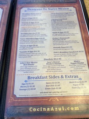 Menu photo 2 Cocina Azul Albuquerque, NM