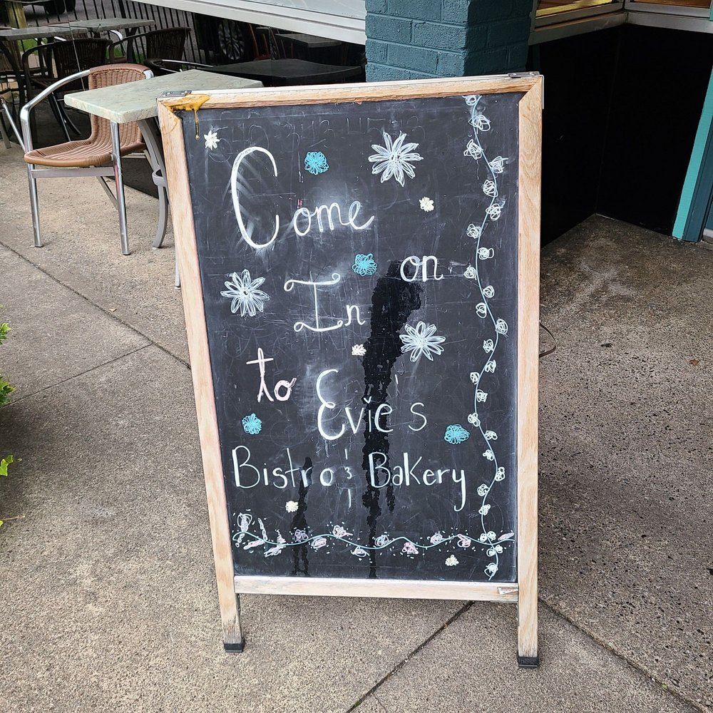 Evie's Bistro and Bakery - One of the two signs located outside the entrance of the restaurant. - New American Near Me - Roanoke, Virginia Evie's Bistro and Bakery - One of the two signs located outside the entrance of the restaurant. - New American Near Me - Roanoke, Virginia