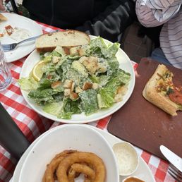 Caesar Salad & onion rings