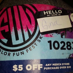 color fun fest 5k - Race Bib that was useless for tracking time