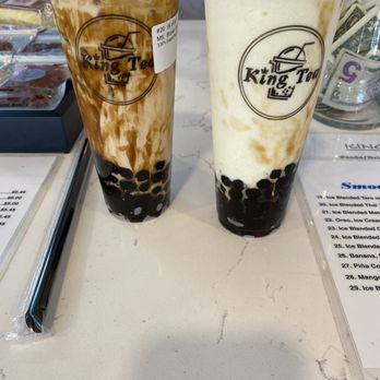 King Tea - Classic Brown Sugar Boba Milk Tea & Pina Colada Smoothie with Boba. - Bubble Tea Near Me - Spring, Texas