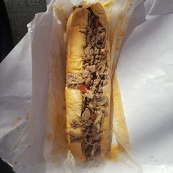 Tony's Steaks - Cheese steak w/ onions, peppers, mushrooms, and whiz