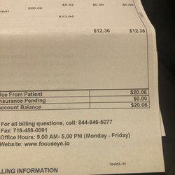 Focus Eye Care and Surgery - They charge money for I don't know how.