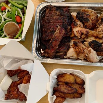 Otilia's Cafe - Whole Grilled Chicken Whole Pork Ribs, Sweet Fried Plantains, 6 Pieces Chicken Wings, Side Salad - Portuguese Near Me - Spotswood, New Jersey