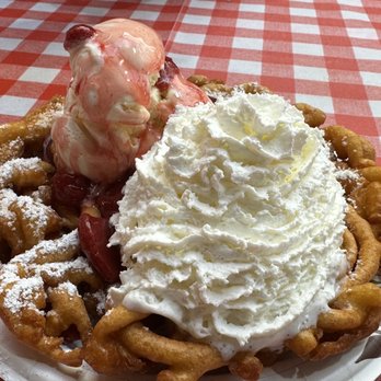 Fun Food Factory - Strawberry Funnel Cake - Desserts Near Me - San Francisco, California Fun Food Factory - Strawberry Funnel Cake - Desserts Near Me - San Francisco, California