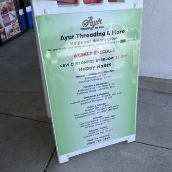 Ayur Threading - Weekly specials - Threading Services Near Me - Colton, California